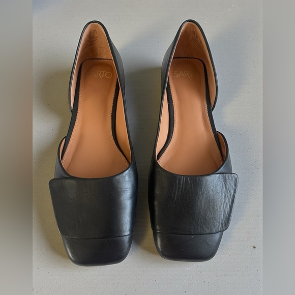 Franco Sarto Shoes - Franco Sarto Tracy Flat Black Leather Square Toe D’Orsay Size 9
